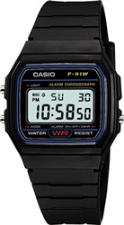 Casio F-91W-1DG Kol Saati Siyah 33,2 mm.