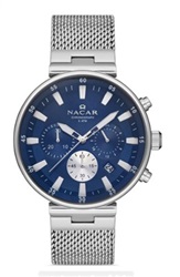 Nacar Erkek Saat NC34-290505-ALM Gümüş 42 MM