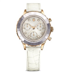 Swarovski Octea Chrono watch, Swiss Made SW5671150 Kol Saati Rose Gold Beyaz