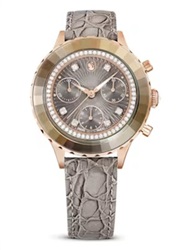 Swarovski Octea Chrono watch, Swiss Made SW5671153 Kol Saati Rose Gold Gri