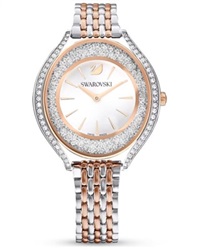 Swarovski Crystalline Aura watch, Swiss Made SW5644075 Kol Saati Gümüş/rose