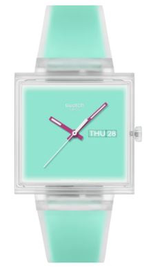 Swatch What If...see Thru Mint? SO38K702 Kol Saati Turkuaz