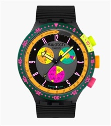 Swatch Neon Seppia SB02B104 Kol Saati Siyah