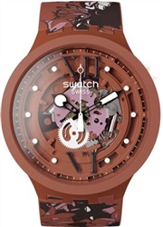 Swatch Camoflower Cotton SB05C100 Kol Saati Kahverengi
