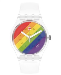 Swatch Stripe Fierce SO29K701 Kol Saati Beyaz