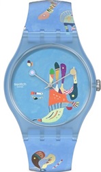 Swatch Blue Sky, BY Vassily Kandinsky SUOZ342 Kol Saati Mavi
