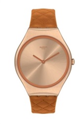 Swatch Brown Quilted SYXG115 Kol Saati Kahverengi