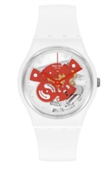 Swatch Time TO Red Small SO31W104 Kol Saati Beyaz