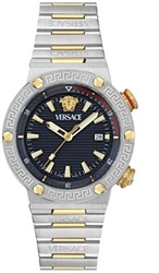 Versace Greca Logo Diver 43 mm VRSCVE8G00424 Kol Saati Gümüş/altın