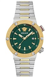 Versace Greca Logo Diver 43 mm VRSCVE8G00524 Kol Saati Gümüş/altın