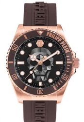 Philipp Plein Skull Diver PWOAA0322 Kol Saati Kahverengi
