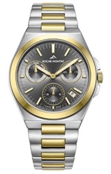 Roche Montre Engadin Full Date RMG6018-06 Men's Watch Silver/Gold