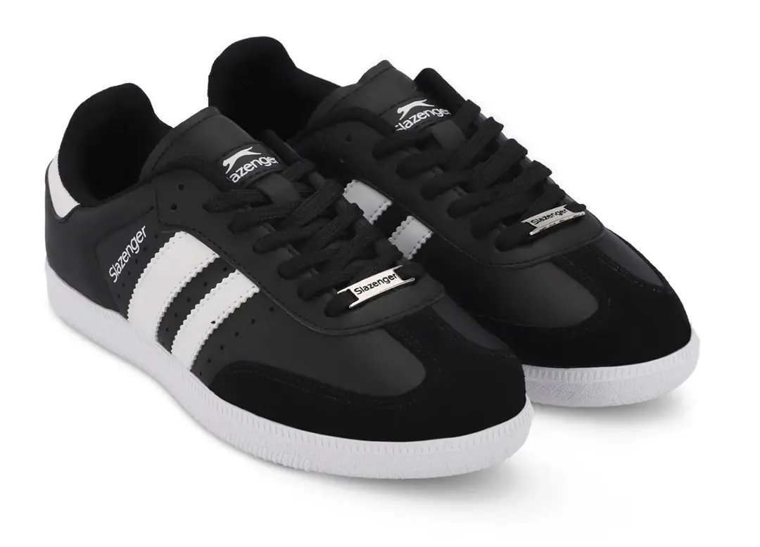 Slazenger Ping-G Kadın Siyah Beyaz Bağcıklı Spor Ayakkabı