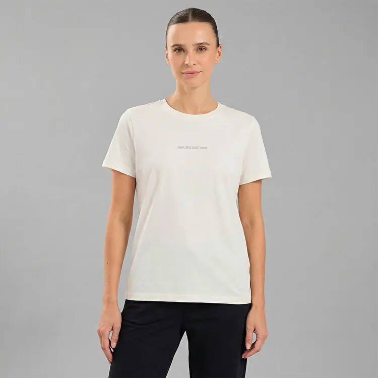 Skechers Essential Kadın Beyaz T-shirt S2510029-3855