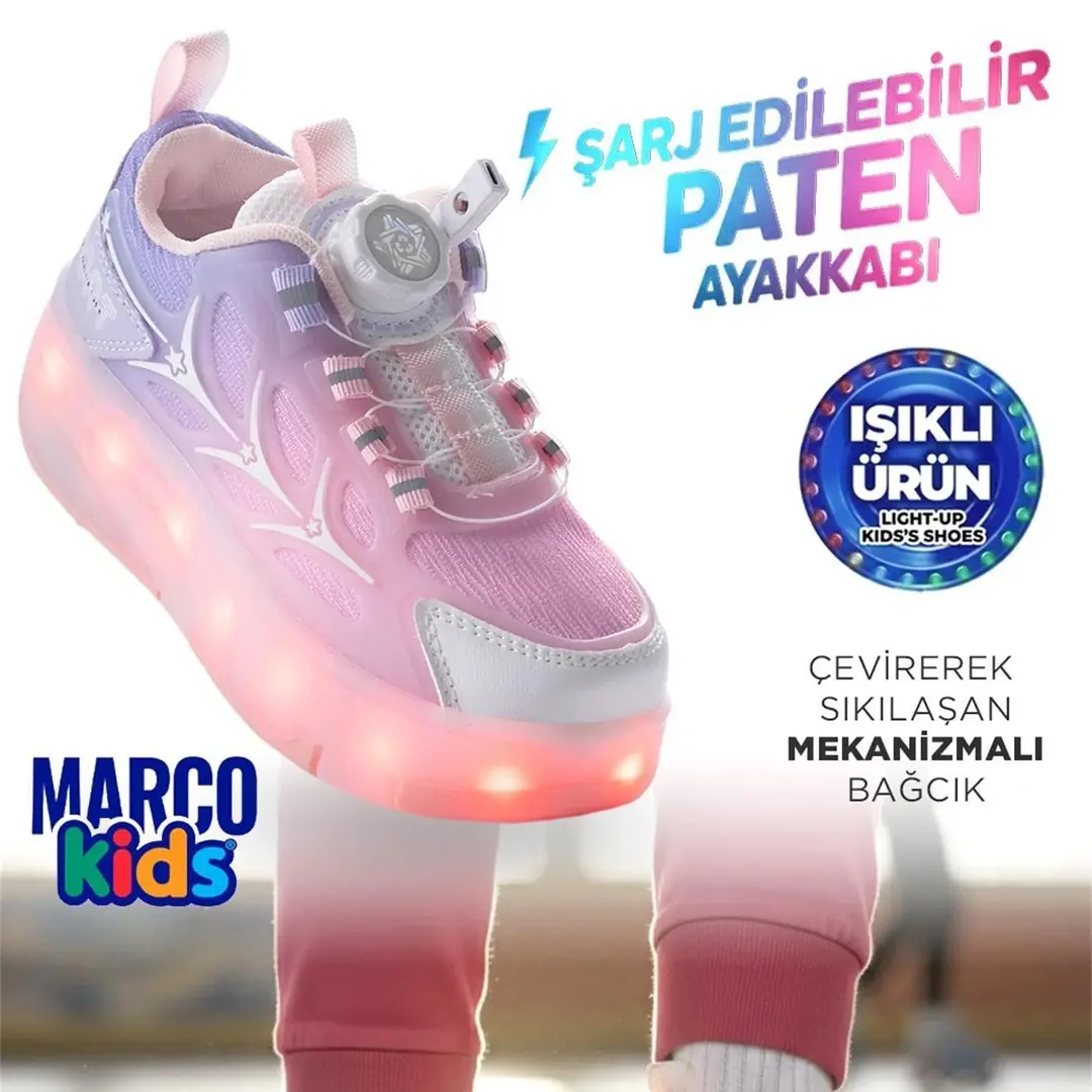 MarcoKids Ortopedik Işıklı Patenli Spor - Unisex Çocuk