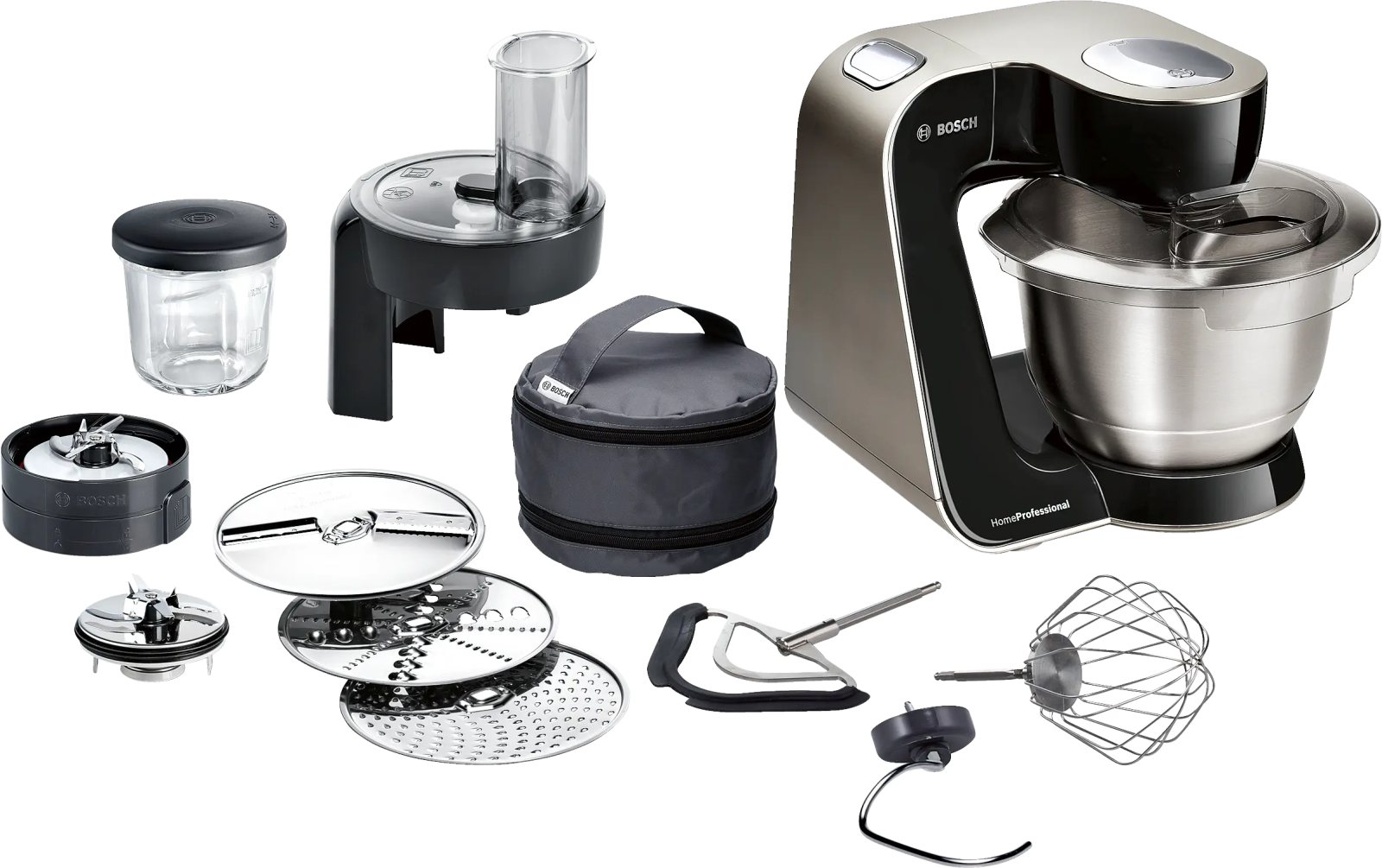 Mutfak Makinesi Home Professional 900 W Siyah Fırçalanmış Paslanmaz Çelik
