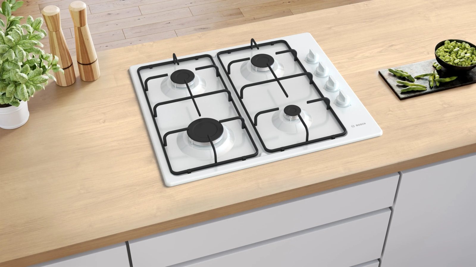 Serie 2 Gazlı Ocak 60 cm Emaye, Beyaz