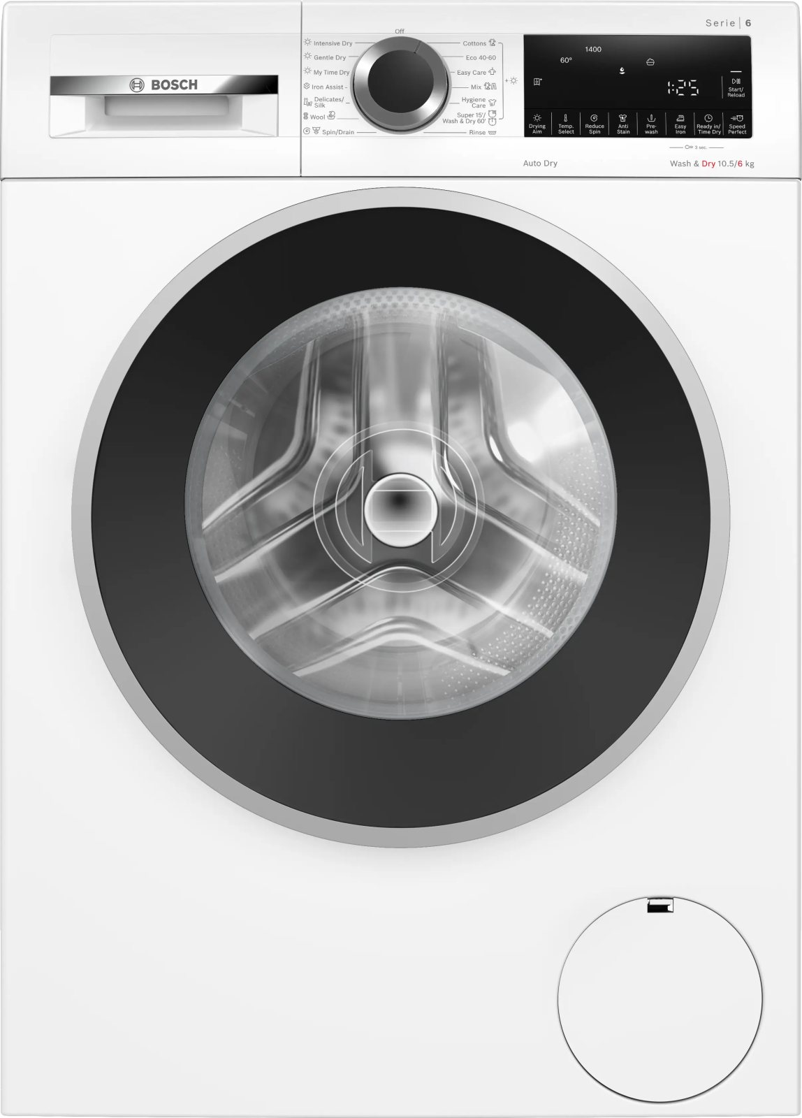 Serie 6 Kurutmalı Çamaşır Makinesi 10,5/6 kg 1400 dev/dk