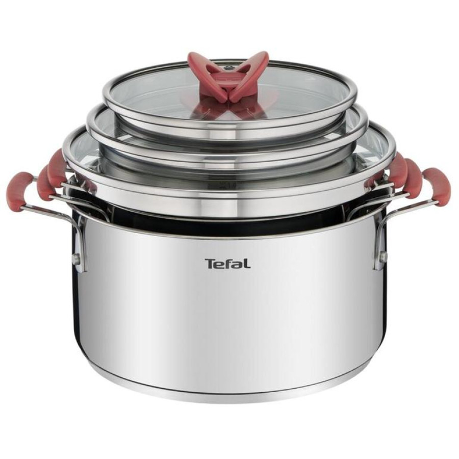 TEFAL 2100115981 Optispace 6 Parça Paslanmaz Çelik Tencere Seti