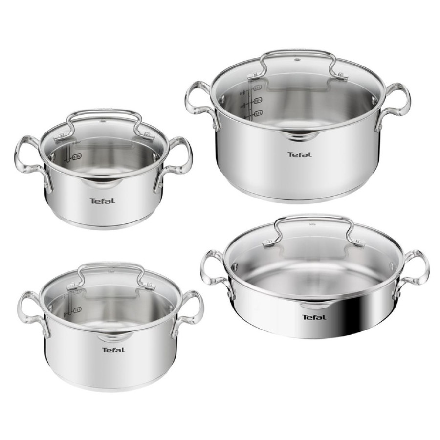 TEFAL 2100145338 Duetto 8 Parça Paslanmaz Çelik Tencere Seti
