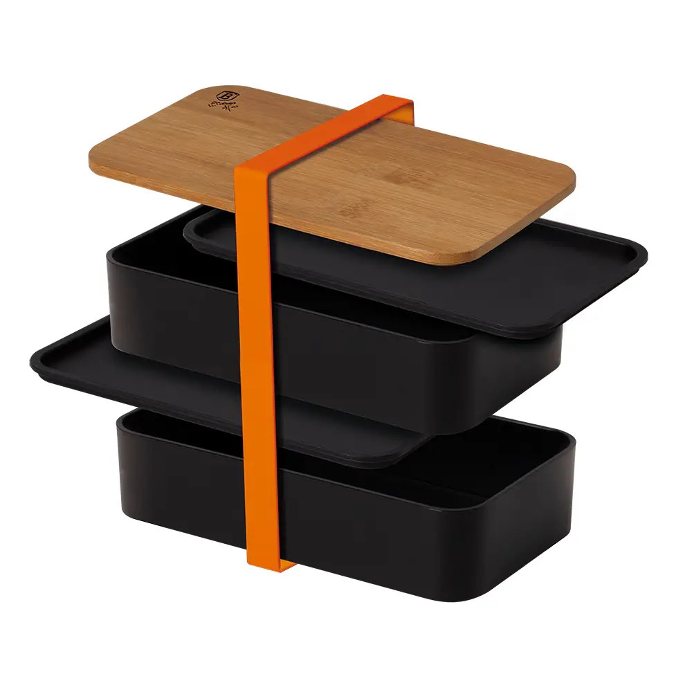 Bambu Kapaklı İki Katlı Yemek Kabı – BH/7206