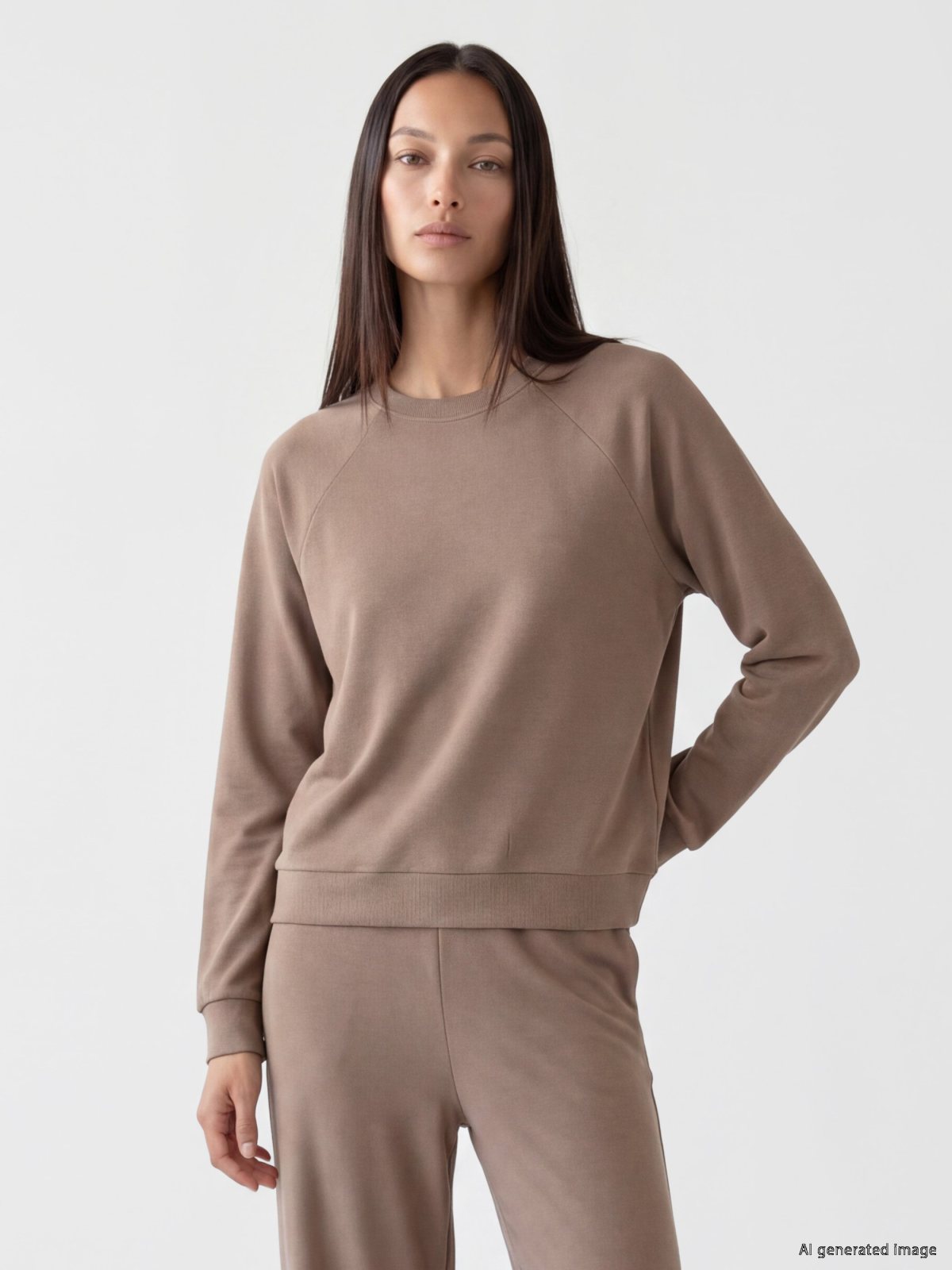 Sweatshirt AÇIK KAHVERENGİ