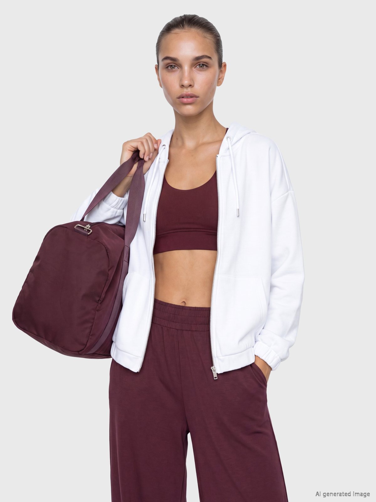 Fermuarlı Sweatshirt BUXE BEYAZI