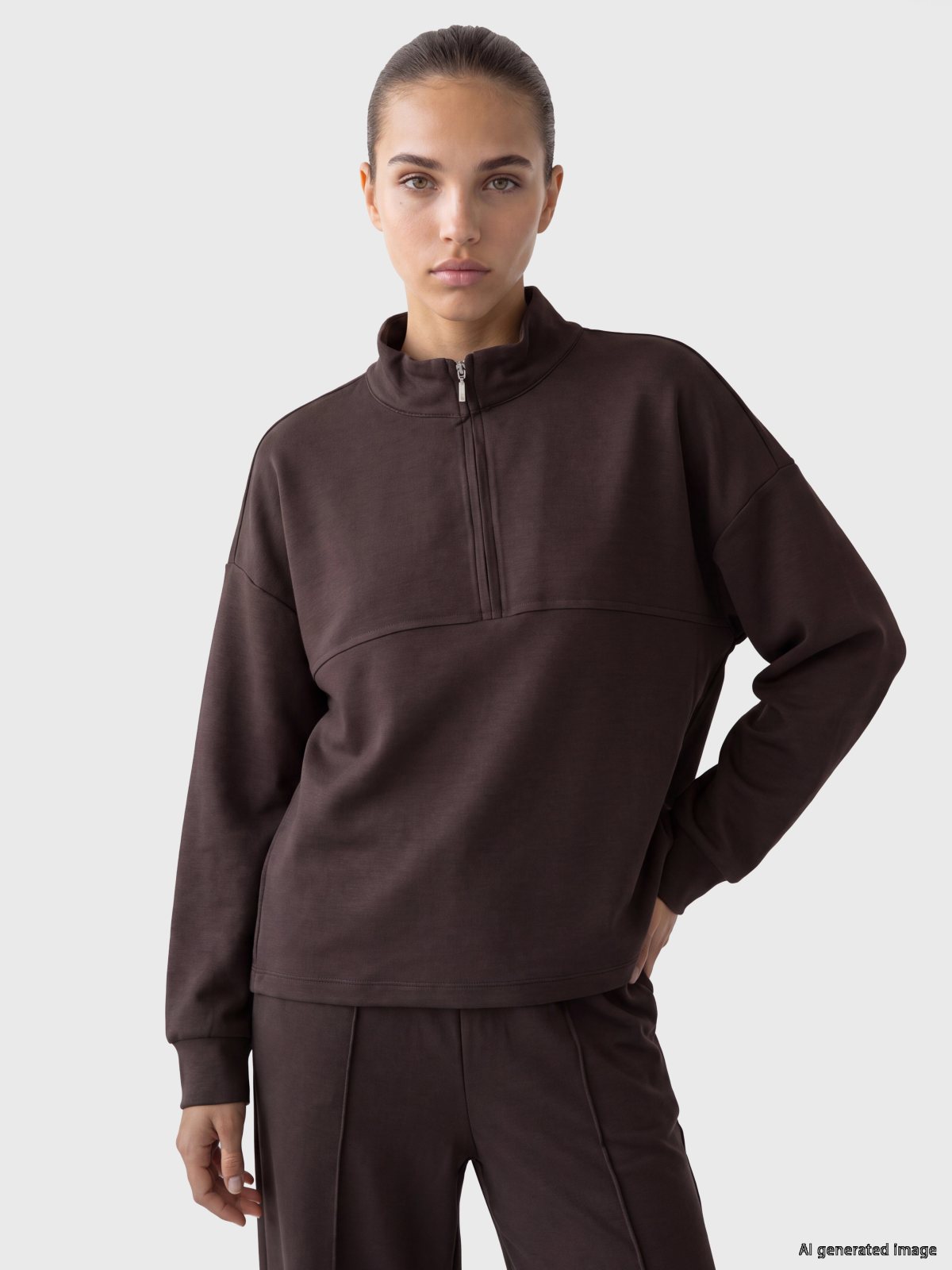 Sweatshirt KOYU KAHVERENGİ