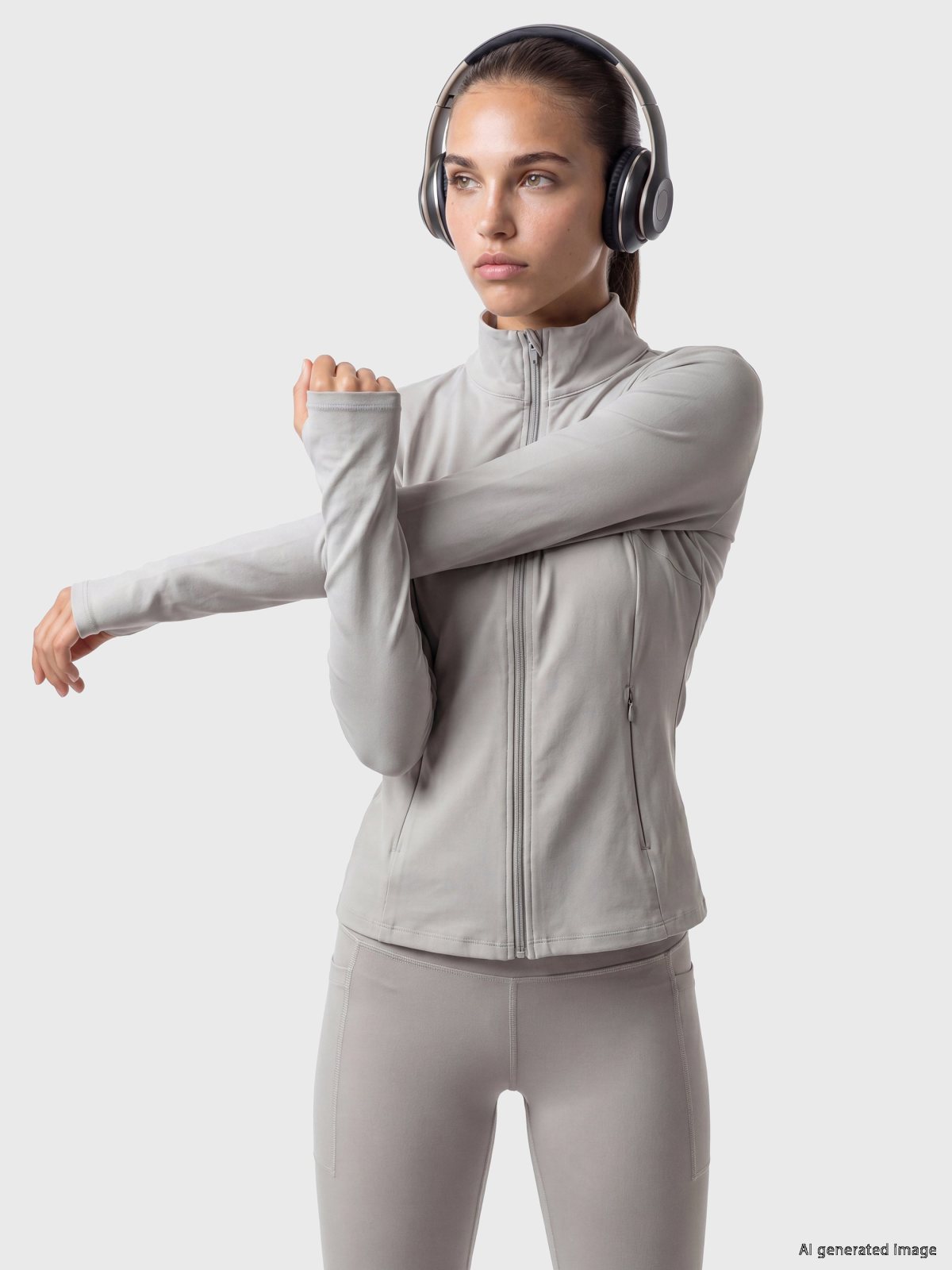 Fermuarlı Sweatshirt AÇIK GRİ