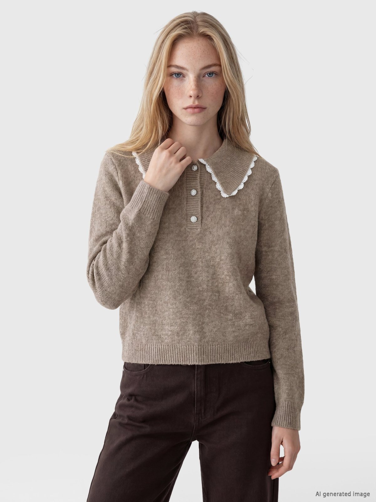 LC Waikiki 7384099 MOCHA мужской свитер