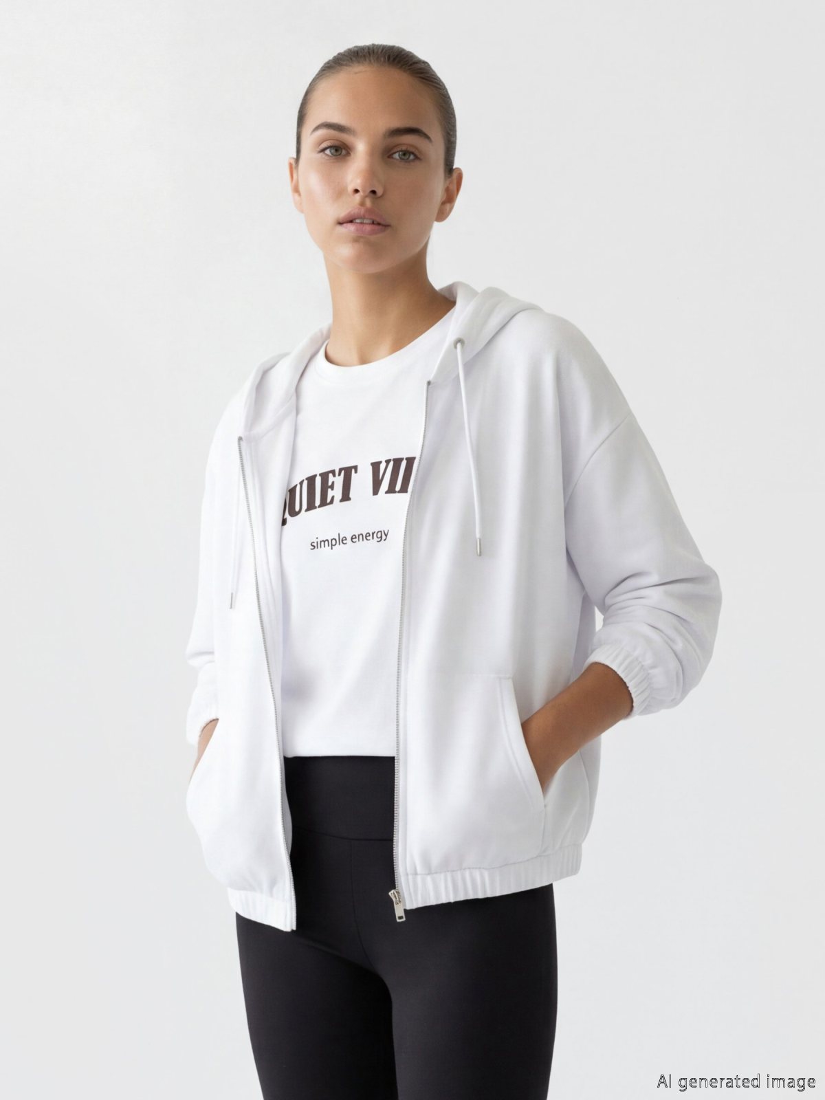 Fermuarlı Sweatshirt BUXE BEYAZI