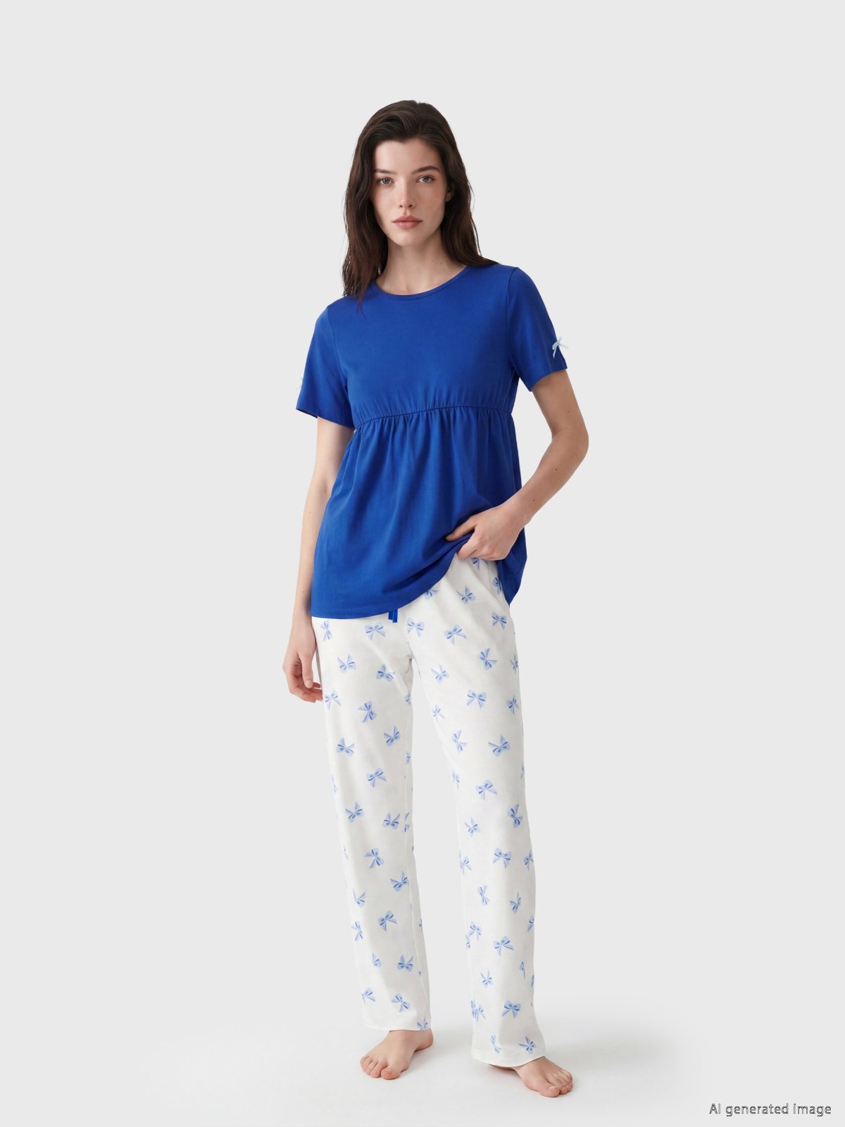 Pijama Takım EKRU BASKILI