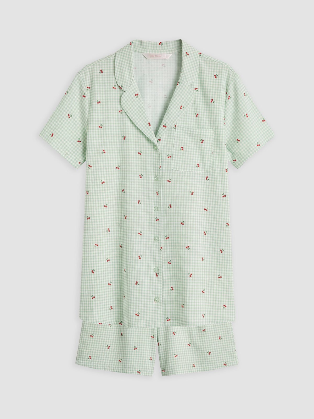 Şortlu Pijama Takımı EKRU BASKILI