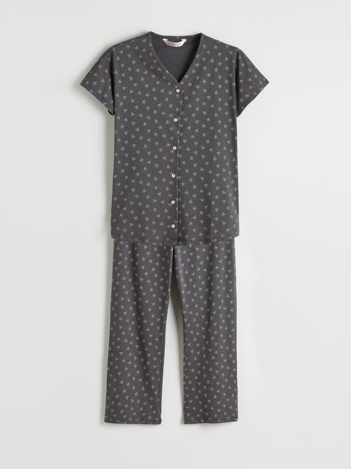 Pijama Takım KOYU GRİ BASKILI