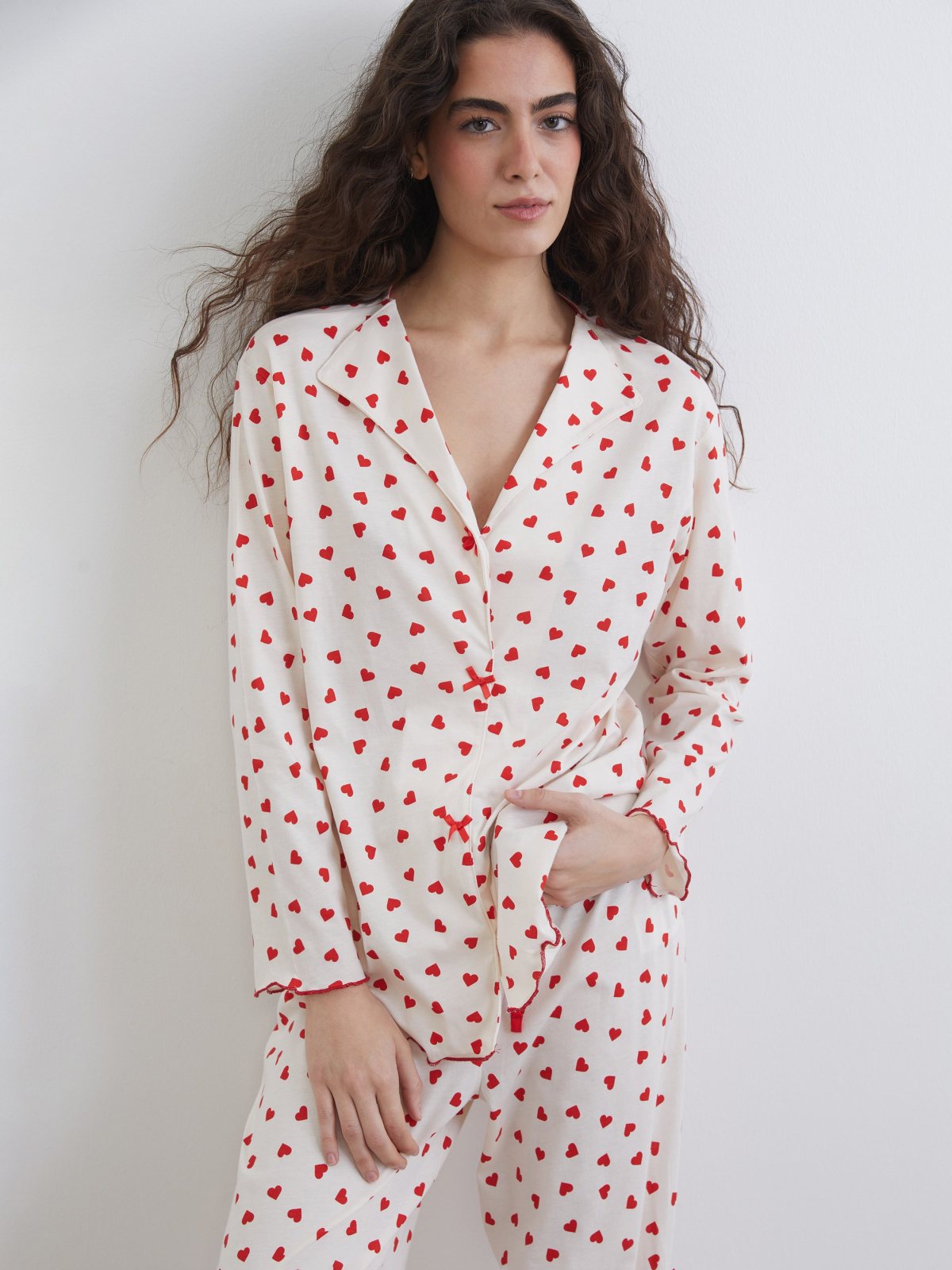 Pijama Takım EKRU BASKILI