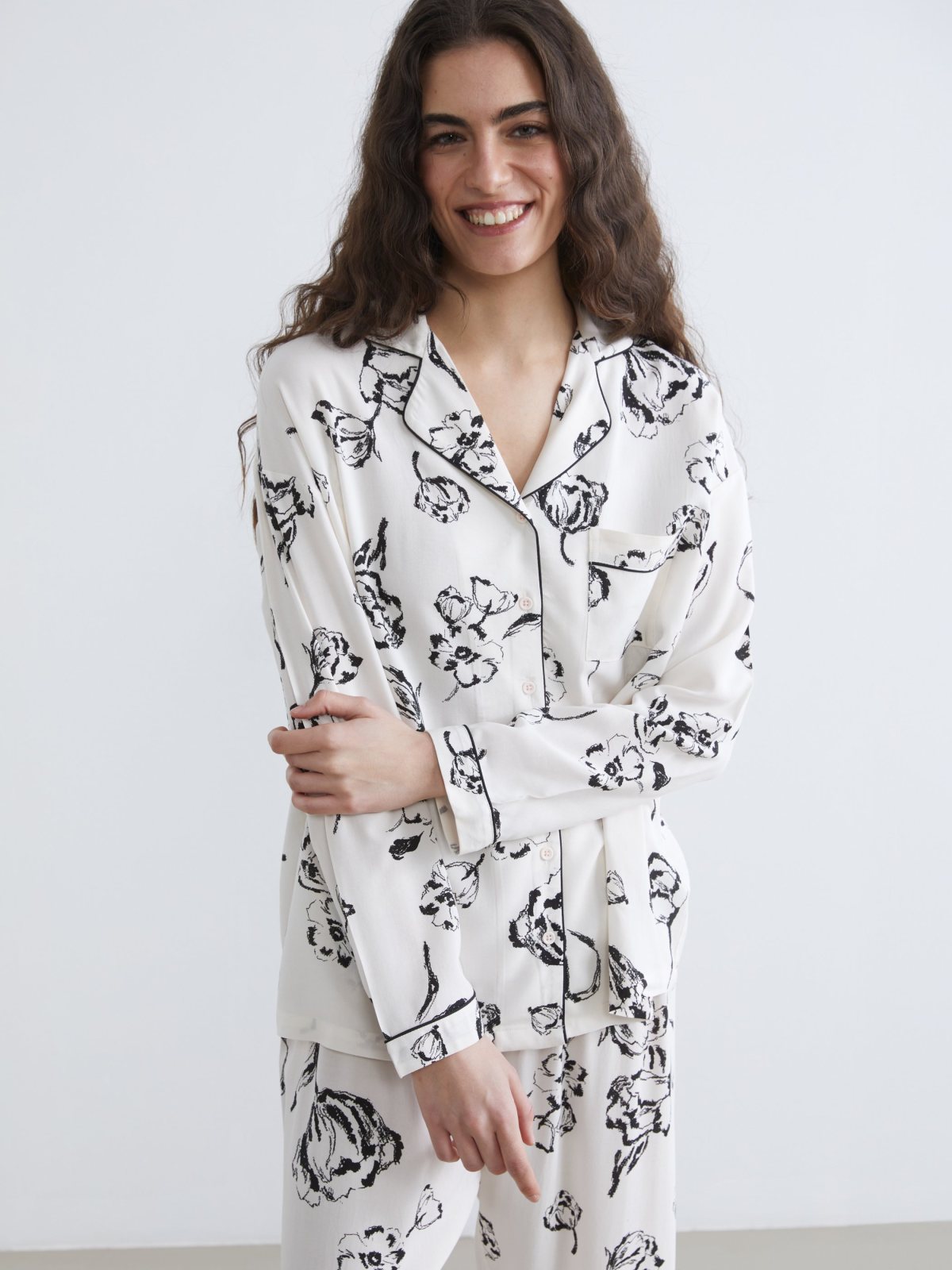 Pijama Takım AÇIK BEJ BASKILI