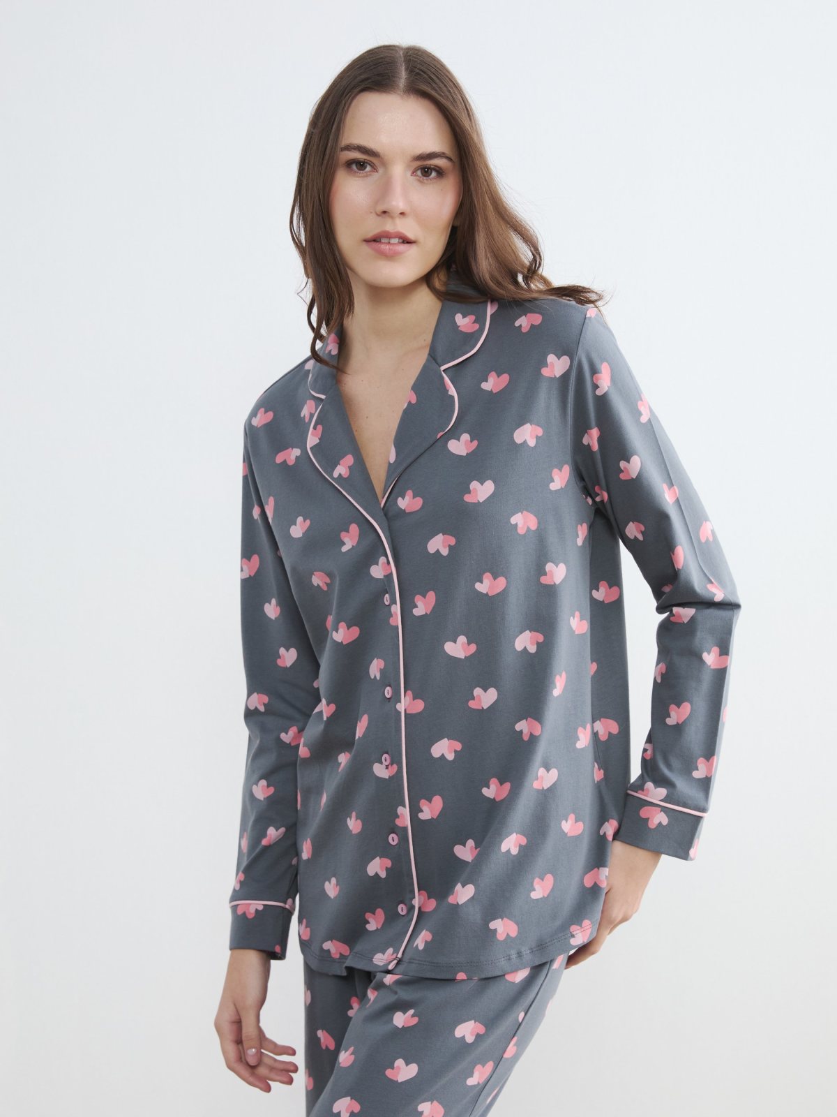 Pijama Takım GRİ BASKILI