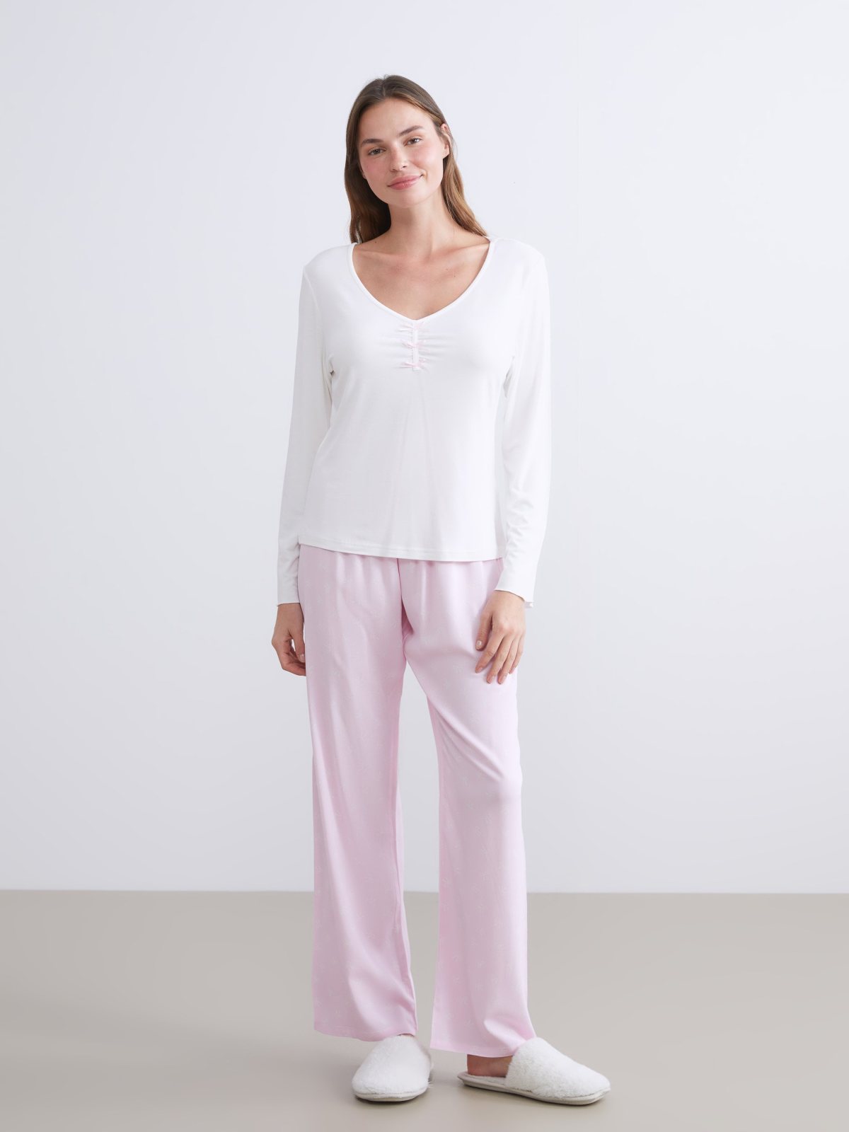 Pijama Takım PEMBE BASKILI