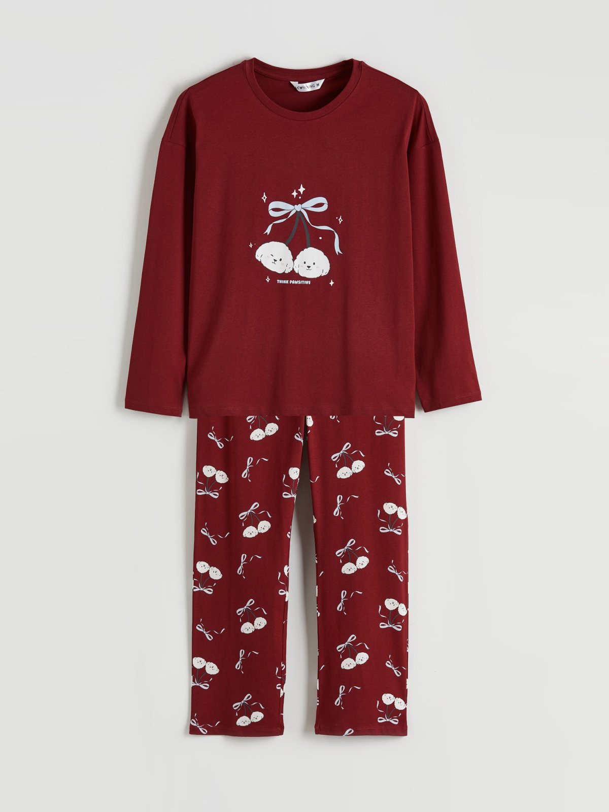Pijama Takım BORDO BASKILI