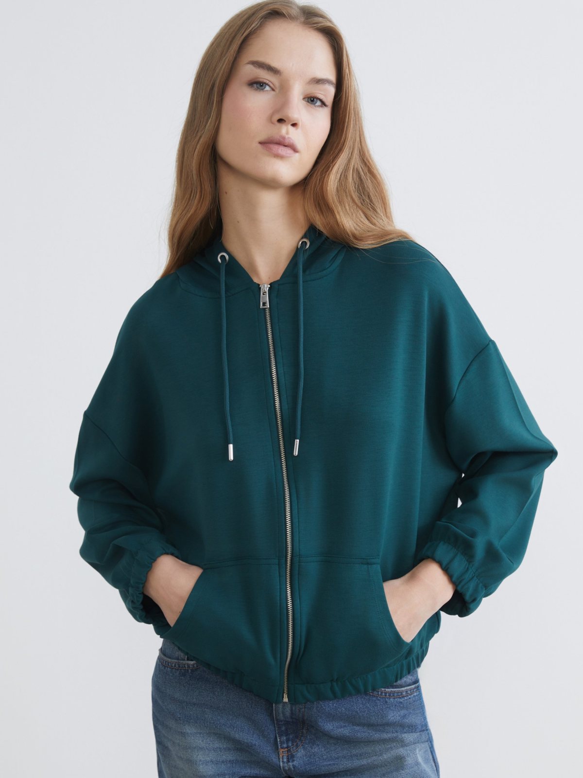Fermuarlı Sweatshirt YEŞİL