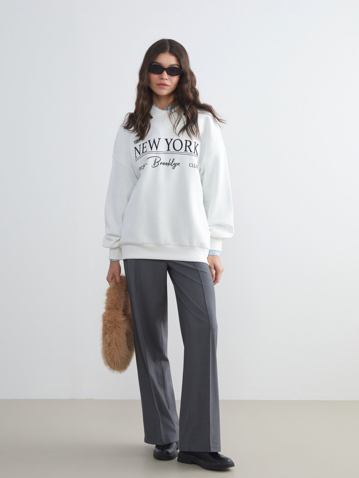 Fermuarlı Sweatshirt YEŞİL - Pantolon GRİ