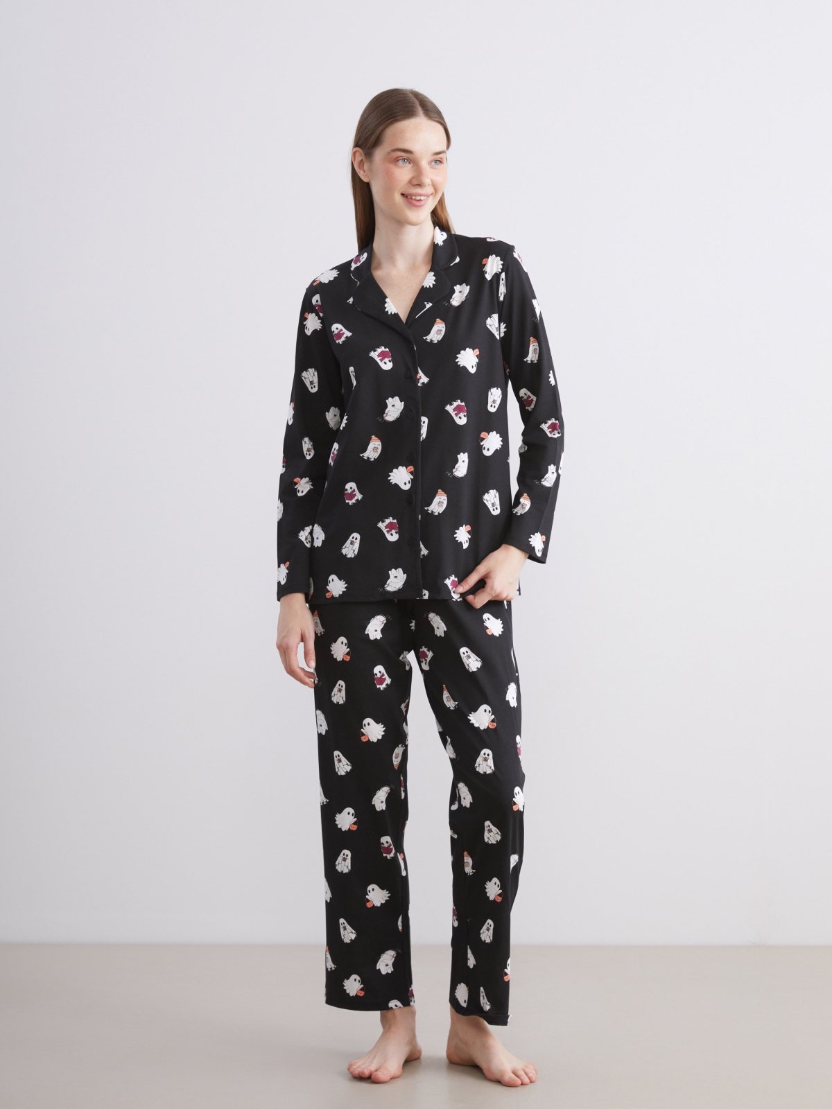 Pijama Takım SİYAH BASKILI