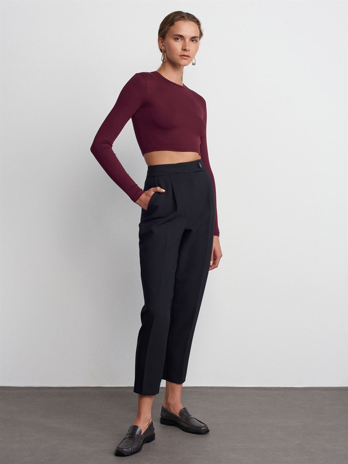 Dilvin Uzun Kollu Crop Top