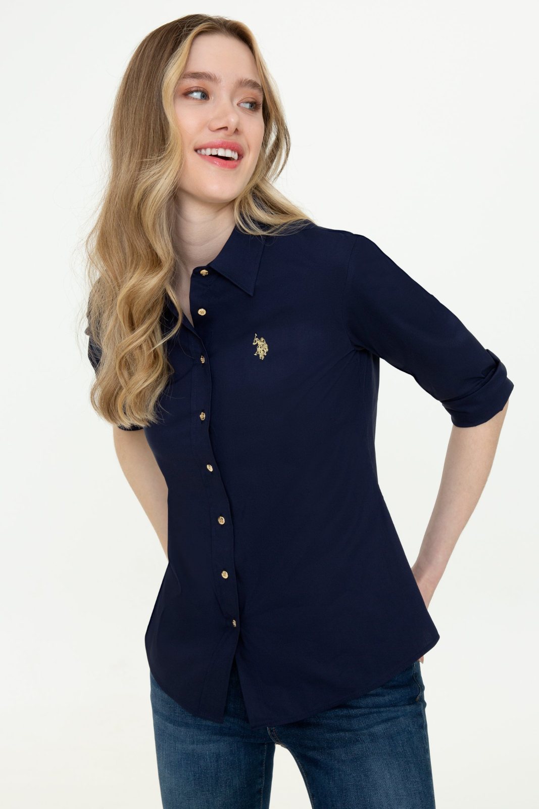 U.S. Polo Assn. Kadın Uzunkol Basic Gömlek