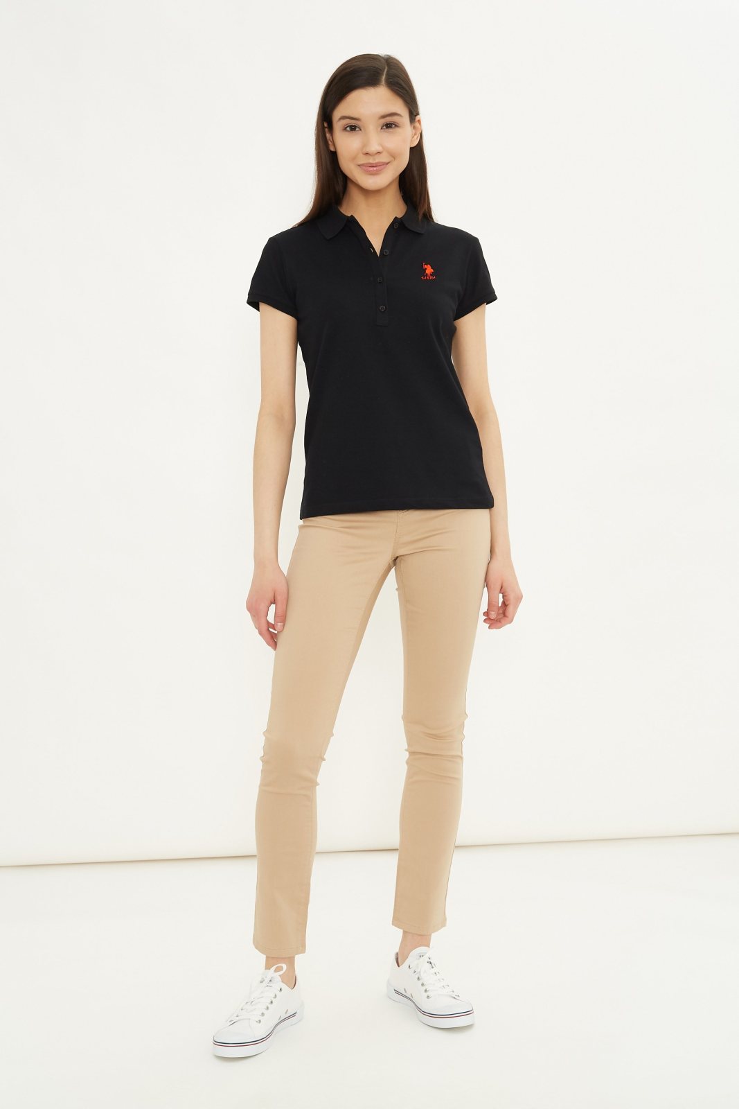U.S. Polo Assn. Kadın Bisiklet Yaka T-Shirt