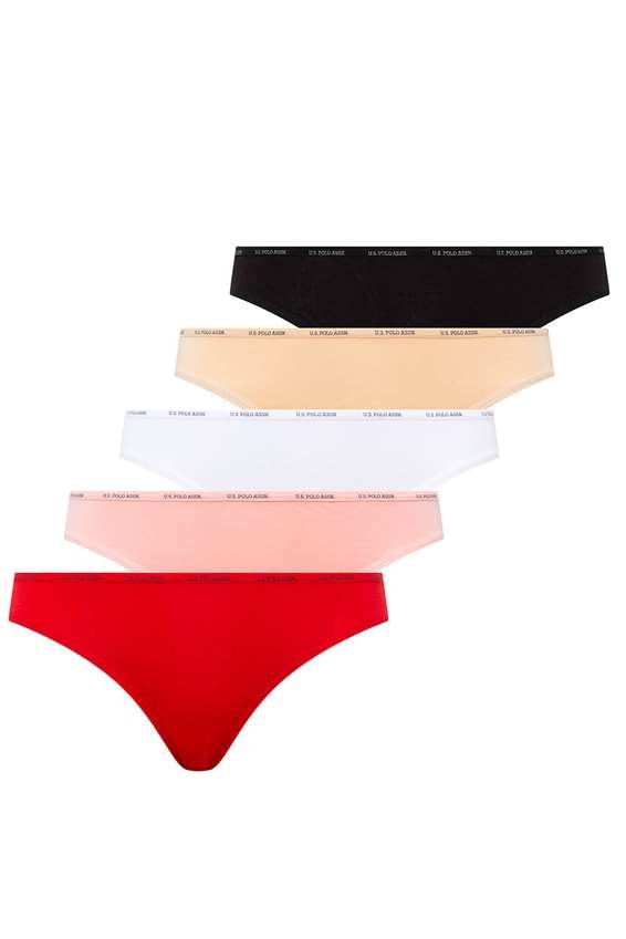 U.S. Polo Assn. Kadın 5 Li Düşük Bel Slip Külot