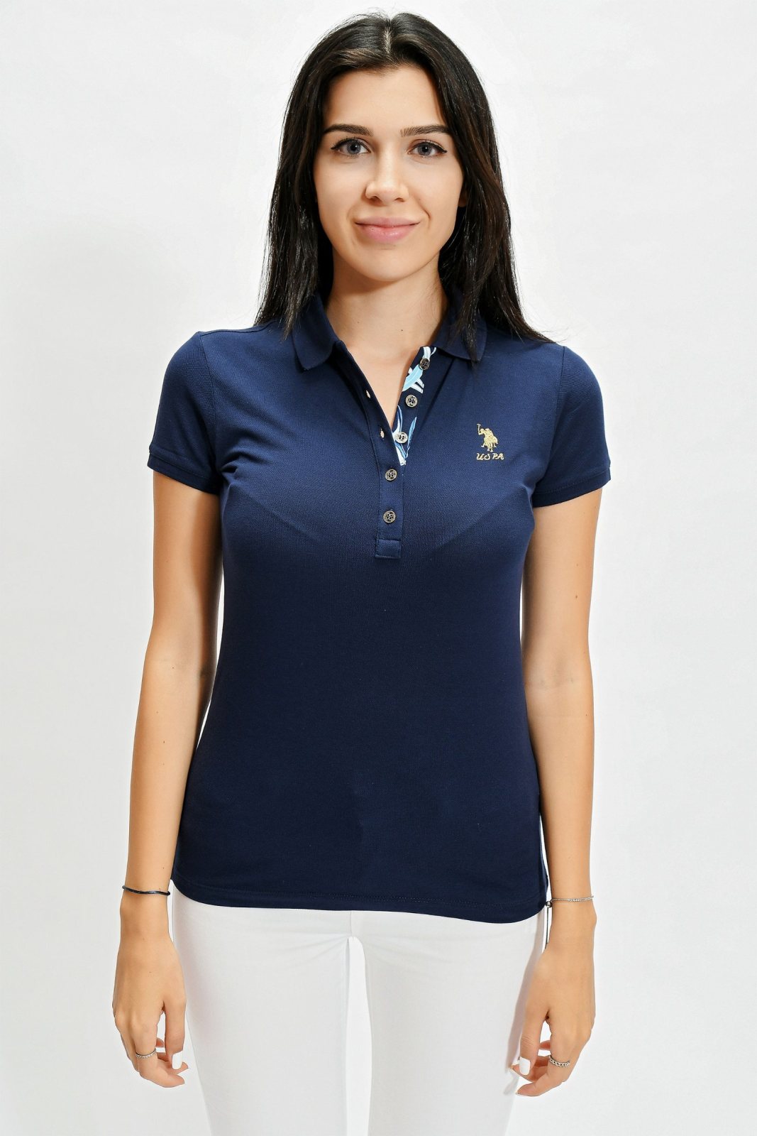 U.S. Polo Assn. Kadın Basic Polo Yaka Kısakol T-Shirt