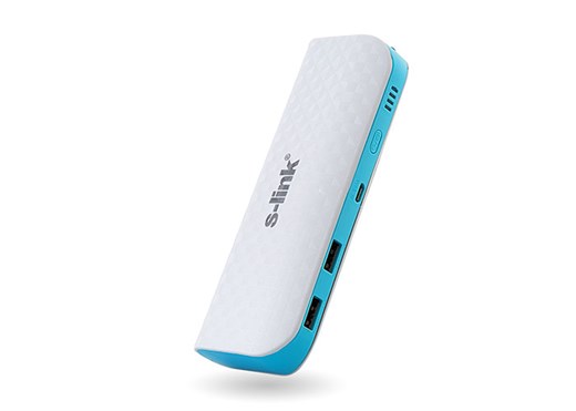 S-link IP-8044 8000mAh 1A/2.1A 2*Usb Beyaz/Mavi Taşınabilir Pil Şarj Cihazı