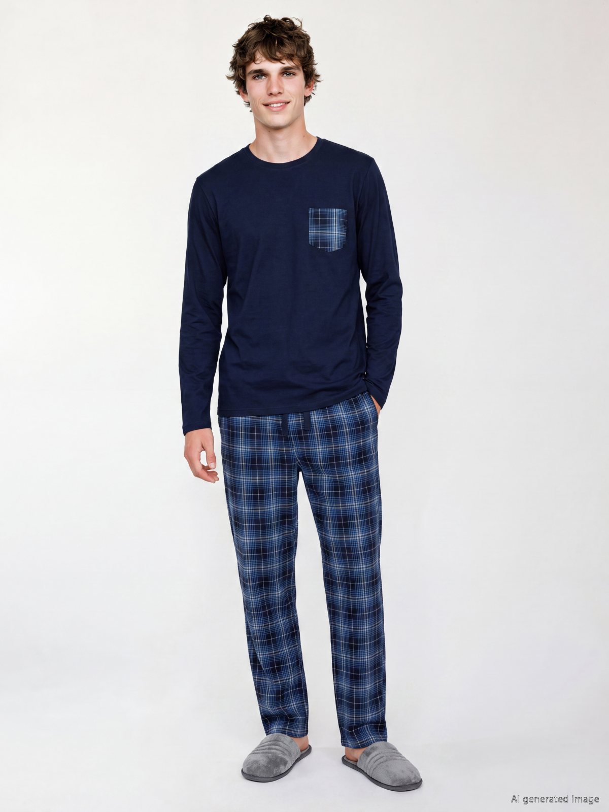Pijama Takım LACİVERT BASKILI
