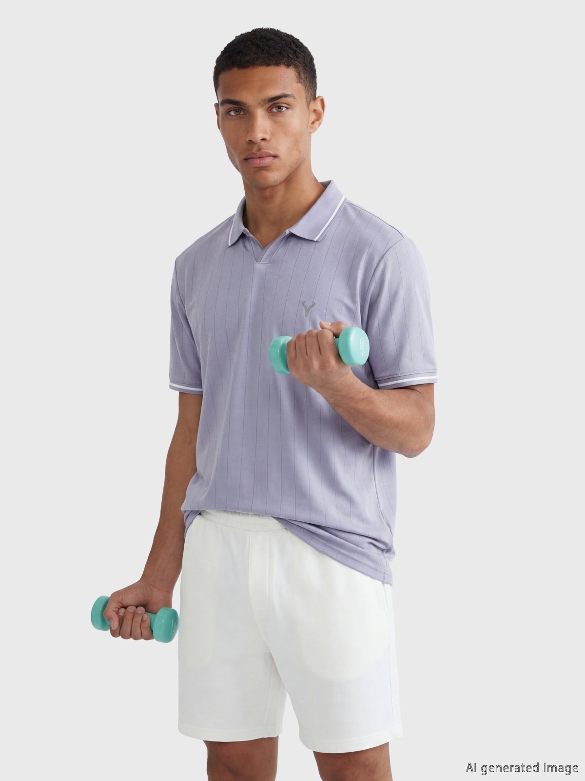 LC Waikiki S6DP24Z8 Men's Lilac Short-Sleeve Polo T-Shirt 6776450